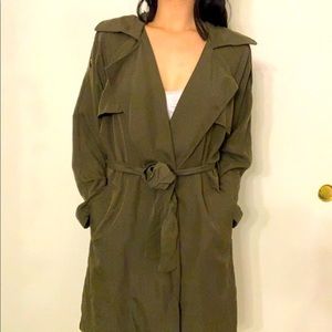 Forever 21 Casual Olive Green Trench Jacket